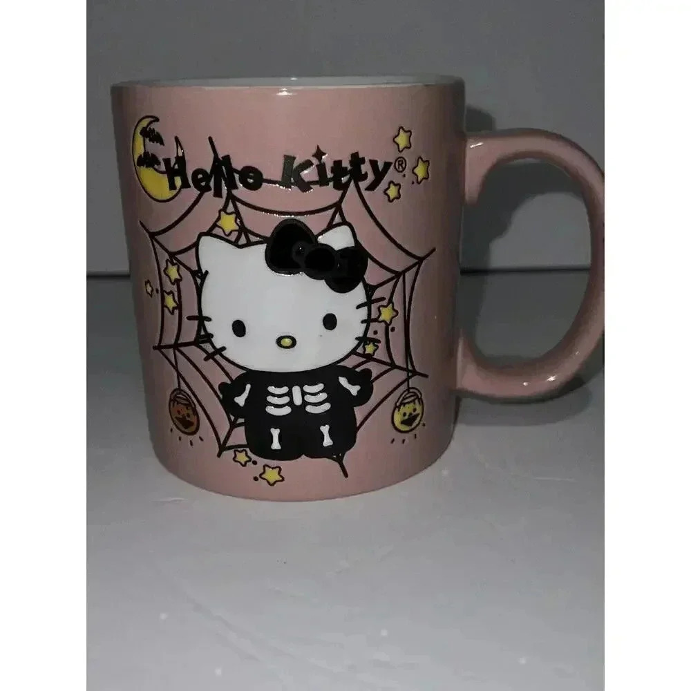 Sanrio Hello Kitty Skeleton Pink Spiderweb Halloween Mug‎ HARD TO FIND Tik Tok